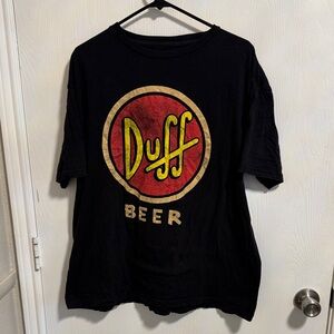 RARE The Simpsons Men’s Duff Beer XL Black Short Sleeve‎ T-Shirt 100% Cotton